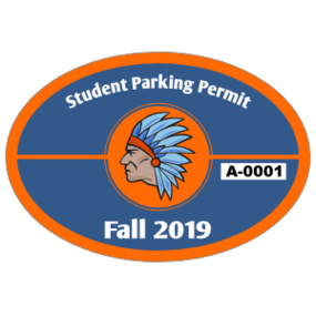 Split Oval School Parking Permit Sticker