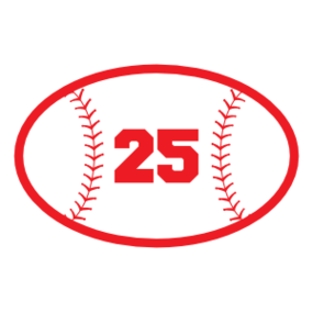Custom Oval Baseball Sticker with your Number
