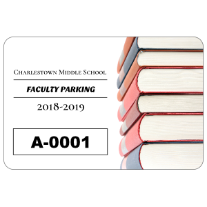 Book Stack Rectangle School Parking Permit Sticker
