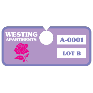 Horizontal Rectangle Apartment Parking Permit Hang Tag