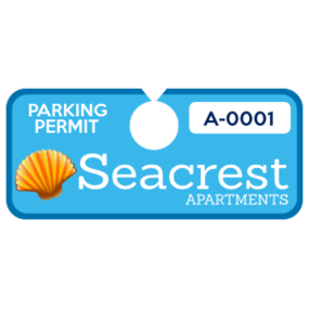 Horizontal Apartment Complex Hang Tag Parking Permit