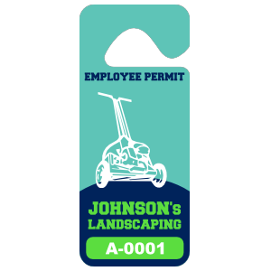 Tall Rectangular Employee Hang Tag Parking Permit
