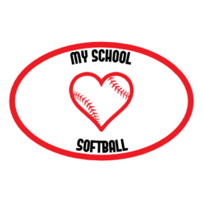 Custom Love Softball Oval Sticker