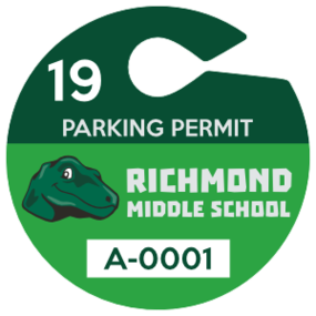 Large Circle School Hang Tag Parking Permit