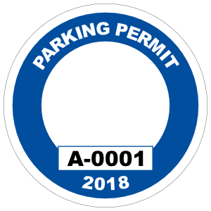 Circle Parking Permit with Your Logo