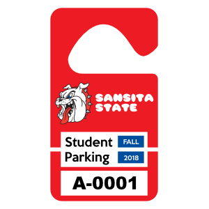 Split Standard School Hang Tag Parking Permit