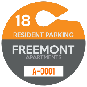 Large Circle Apartment Hang Tag Parking Permit