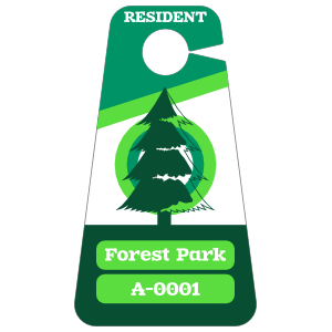 Multi Color Triangle Apartment Parking Permit Hang Tag