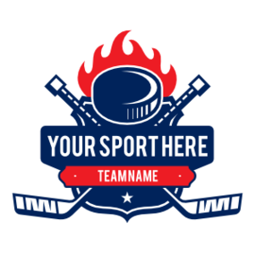 Custom Flaming Puck Hockey Sticker