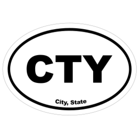 Custom City Oval Stickers