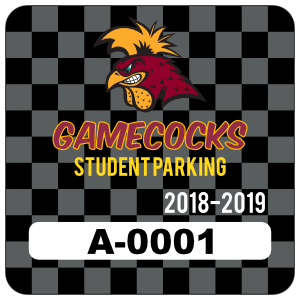 Checker Board Square Parking Permit Sticker