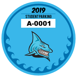 Ocean Waves Circle School Parking Permit Sticker
