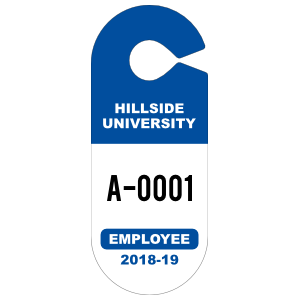 Custom Oval Hang Tag Parking Permit
