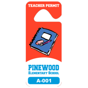 Tall Rectangular School Hang Tag Parking Permit