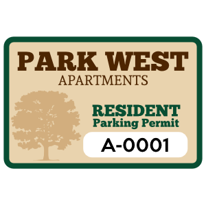 Apartment Rectangle Parking Permit Sticker