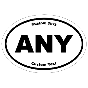 Custom Oval Stickers with Text