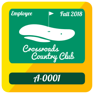 Two Color Square Employee Parking Permit Sticker