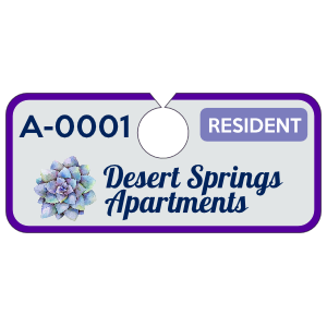 Horizontal Apartment Hang Tag Parking Permit
