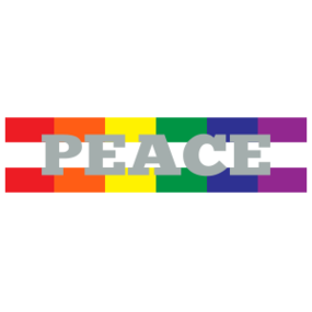 Peace Rainbow Thirds Customizable Bumper Sticker