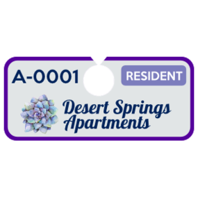 Horizontal Apartment Hang Tag Parking Permit