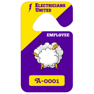 Diagonal Color Employee Parking Permit Hang Tag