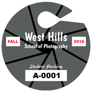 Circle Aperture School Hang Tag Parking Permit