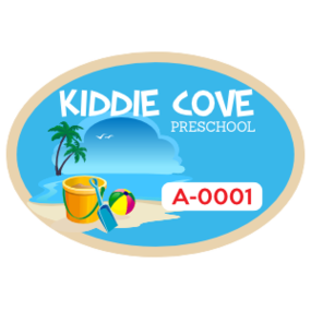 Beach Themed School Oval Parking Permit Sticker