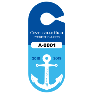Crew Rowing Team Oval School Hang Tag Parking Permit