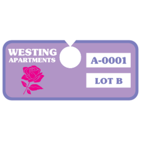 Horizontal Rectangle Apartment Parking Permit Hang Tag