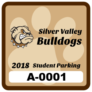 Paw Print Square School Parking Permit Sticker