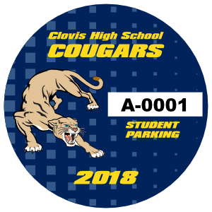 Fading Squares Circle School Parking Permit Sticker