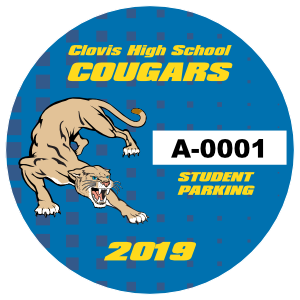 Fading Squares Circle School Parking Permit Sticker