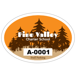 Pine Tree Oval School Hang Tag Parking Permit