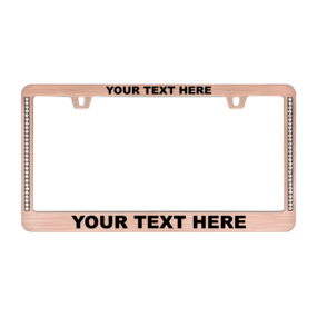 Custom Diamond Neo Rose Gold License Plate Frame