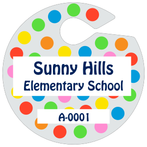 Polka Dot Circle Parking Permit Hang Tag