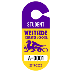 Large Student Oval Hang Tag Parking Permit