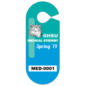 Pill Oval School Hang Tag Parking Permit