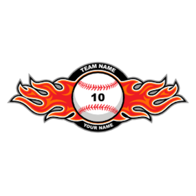 Baseball with Red Flames Sticker