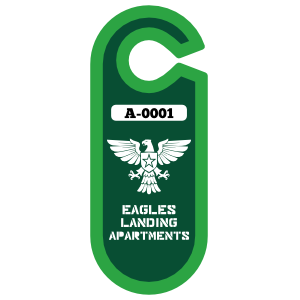 Large Oval Apartment Parking Permit Hang Tag