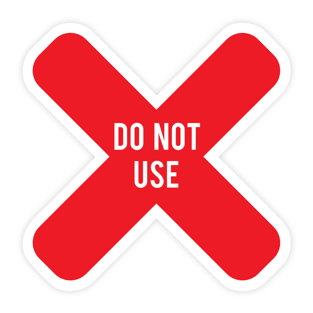 Customizable "Do Not Use" X Table Sticker